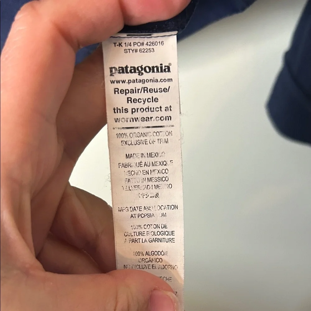 Kids Patagonia Navy Long Sleeve Shirt 100% Cotton